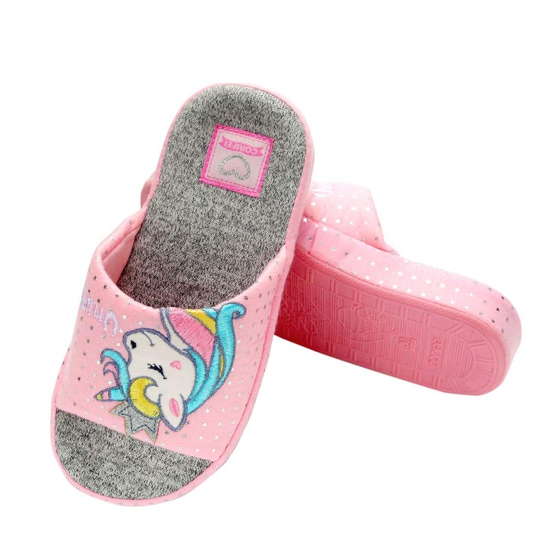 Anddyam Kids Family Unicorn Slippers Household Anti-Slip Indoor Home Slippers for Girls and Boysï¼Œ12.5-13.5 Little Kid - Image 5